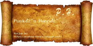 Puskás Hannó névjegykártya
